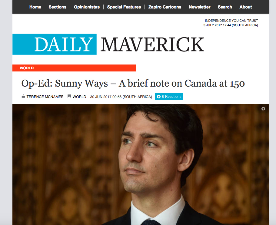 Daily Maverick: Sunny Ways — A brief note on Canada at 150